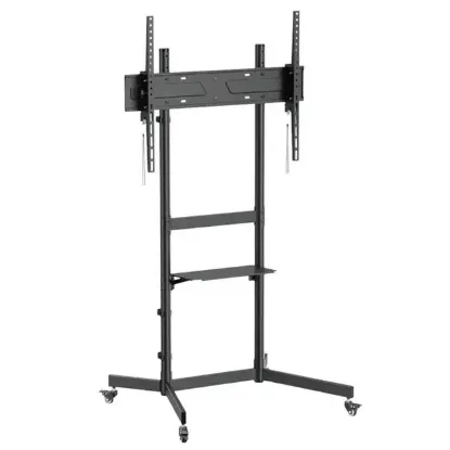 Vontech V1044VE 55''-100'' Uyumlu Tekerlekli Ayaklı Raflı LCD-LED TV Sehpası Standı resmi