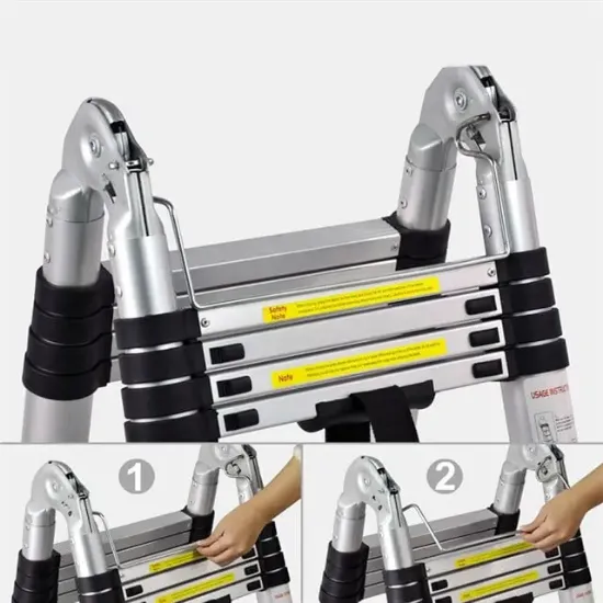 Sunup SN-29681 1.9+1.9 Metre Teleskopik Merdiven Karavan & Tekne Katlanır Alüminyum resmi