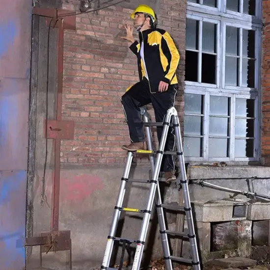 Sunup SN-29681 1.9+1.9 Metre Teleskopik Merdiven Karavan & Tekne Katlanır Alüminyum resmi