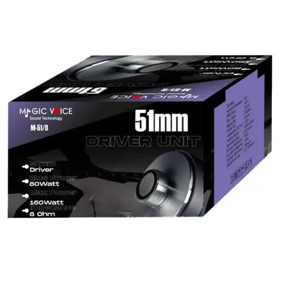 MagicVoice M-51/B 80W RMS 8 Ohm 51mm Profesyonel Hoparlör Tweeter Driver Ünitesi resmi