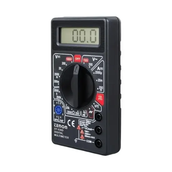 Tenon DT-830D Siyah DC/AC Voltaj Akım Ölçer Dijital Multimetre Ölçü Aleti  resmi