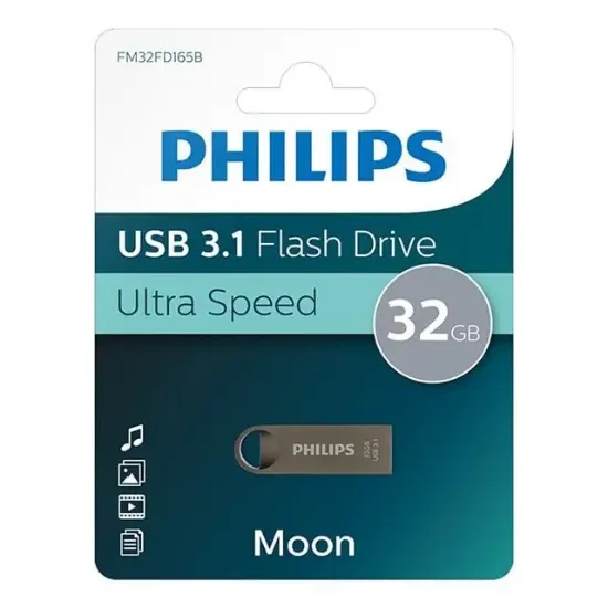 Philips Moon Serisi 32GB USB 3.1 Ultra Hızlı Metal Flash Bellek (FM32FD165B/00) resmi