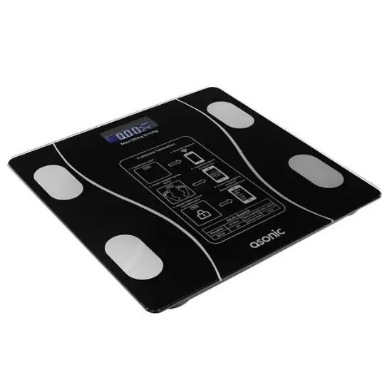 Asonic BS260 Siyah 260x260 Mm Dijital Bluetooth Baskül (2*AAA Pil Hediyeli)  resmi
