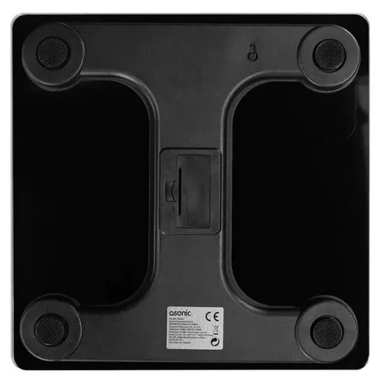 Asonic BS260 Siyah 260x260 Mm Dijital Bluetooth Baskül (2*AAA Pil Hediyeli)  resmi