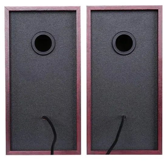 Lenovo Lecoo DS105 6W Ahşap Gövdeli Masaüstü Stereo Hoparlör - USB + 3.5mm Jack Girişli PC Hoparlörü resmi