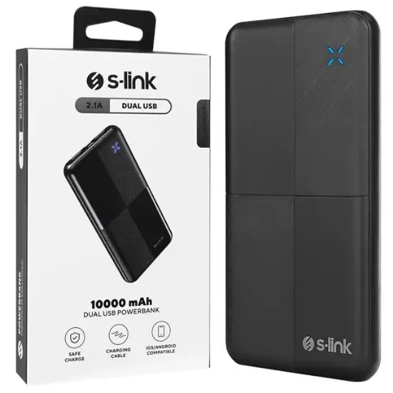S-Link IP-G12N 10.000mAh MicroUSB + TYPE-C Siyah Taşınabilir Pil Şarj Cihazı Powerbank resmi