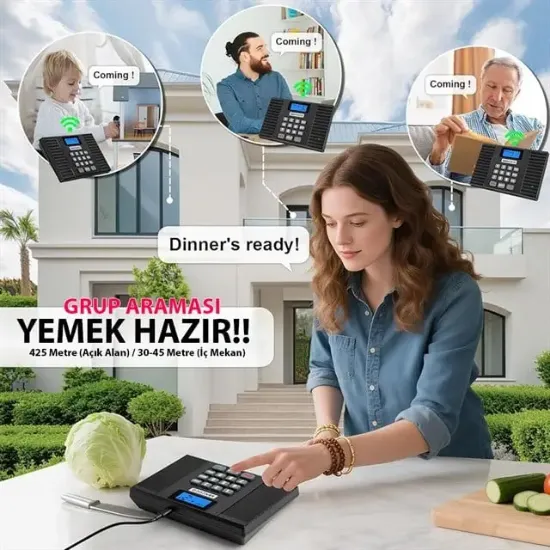 Hello F60D DC 5V 1A Kablosuz Intercom Sistemi 18 Kanal Kapalı Devre Sesli İletişim Çözümü resmi