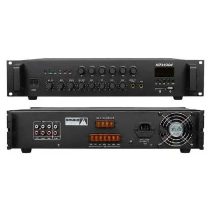 Hikvision DS-QAE0A240G1-VB6 240W 6 Bölgeli Zone Analog Amfi Amplifikatör USB/Bluetooth/AUX/SD Kart/Mik/RCA resmi