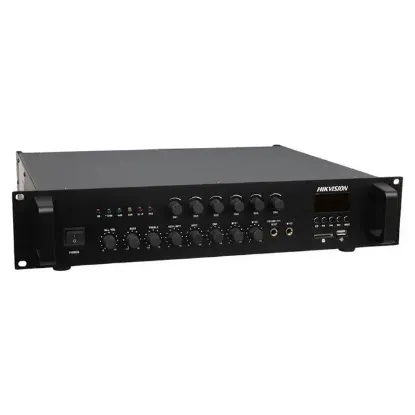Hikvision DS-QAE0A240G1-VB6 240W 6 Bölgeli Zone Analog Amfi Amplifikatör USB/Bluetooth/AUX/SD Kart/Mik/RCA resmi