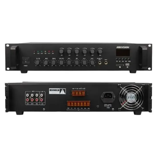Hikvision DS-QAE0A120G1-VB6 120W 6 Bölgeli Zone Analog Amfi Amplifikatör USB/Bluetooth/AUX/SD Kart/Mik/RCA resmi