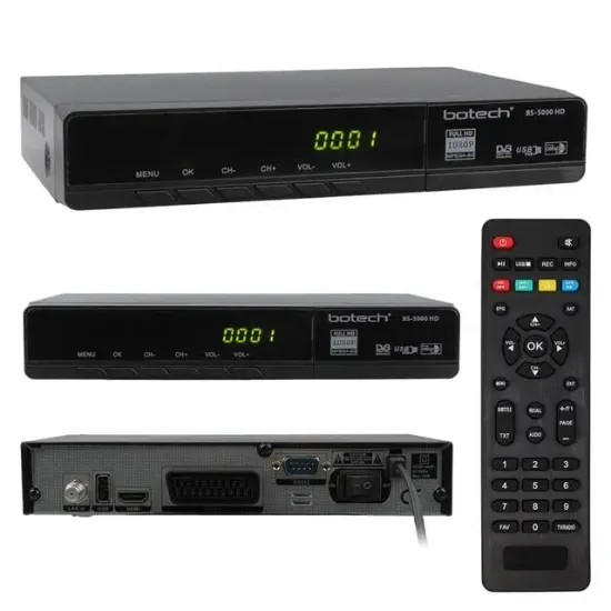 Botech BS-5000 HDMI + Scart + Usb Girişli 1080P Full HD Uydu Alıcı resmi