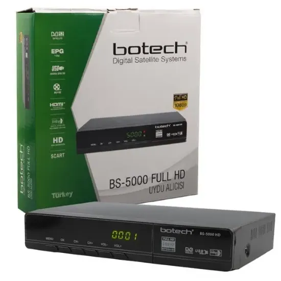 Botech BS-5000 HDMI + Scart + Usb Girişli 1080P Full HD Uydu Alıcı resmi