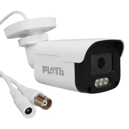 Plato PL-37707 AHD Bullet Güvenlik Kamera 2MP 3 Warm Led Sesli 3.6MM Renkli Gece Görüş (Mikrofonlu) resmi