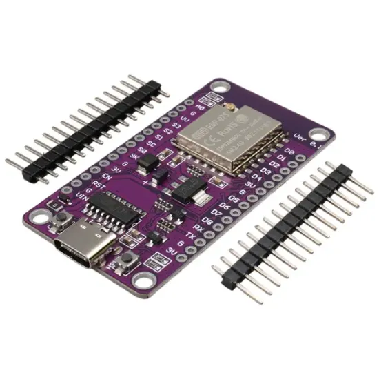 ESP-07S Tabanlı NodeMCU V3 Mor Geliştirme Kartı Harici Anten Girişli ve USB-C Bağlantılı resmi