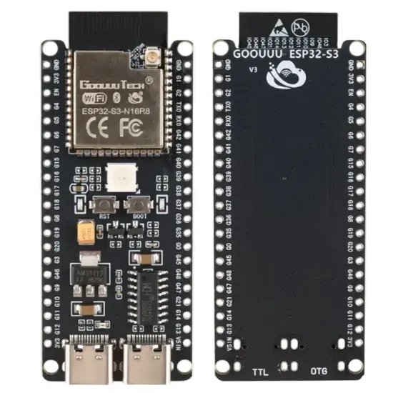 Goouuu Tech ESP32-S3-N16R8 WiFi Bluetooth Geliştirme Kartı Çift Type-C Girişli Modül resmi