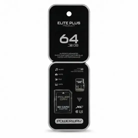 Powerway Elite Plus 64 GB Micro SD Hafıza Kartı resmi