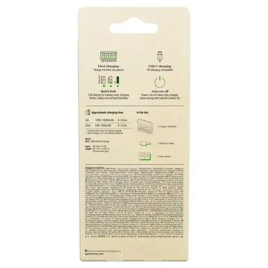 GP ReCyko E822 8'li USB Kalem Pil Şarj Cihazı - AA ve AAA Uyumlu Akıllı LED Göstergeli Profesyonel Şarjlı Ünitesi resmi