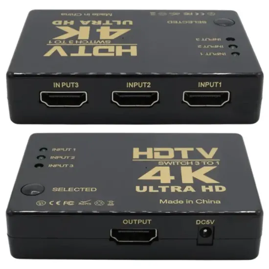 Fully G-538N 4K Ultra HD Destekli 3 Port Uzaktan Kumandalı HDMI Switch Çoğaltıcı resmi