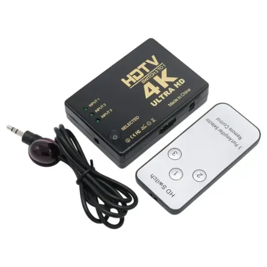 Fully G-538N 4K Ultra HD Destekli 3 Port Uzaktan Kumandalı HDMI Switch Çoğaltıcı resmi