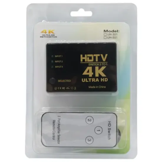 Fully G-538N 4K Ultra HD Destekli 3 Port Uzaktan Kumandalı HDMI Switch Çoğaltıcı resmi