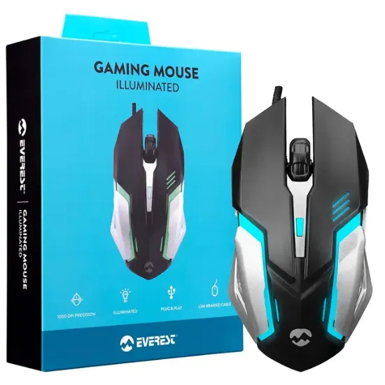 Everest SM-G72 Işıklı USB Kablolu Optik Oyuncu (Gaming) Mouse resmi