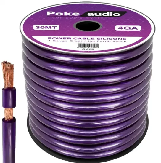 Poke PK-1409 4GA 30 Metre Silikon Oto Amfi Güç Kablosu resmi
