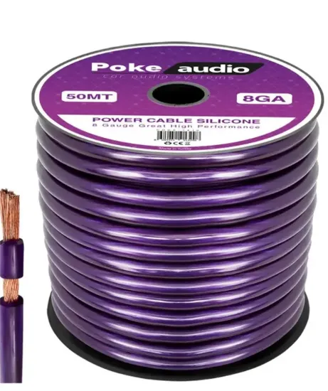 Poke PK-1410 8GA 50 Metre Silikon İzoleli Profesyonel Oto Amfi Güç Kablosu resmi