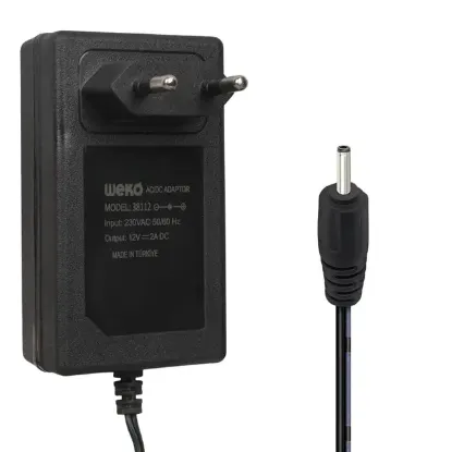 Weko WK-38112 Yerli Üretim 12 Volt - 2 Amper 2.5*0.7 Mm Uçlu Priz Tipi Adaptör resmi