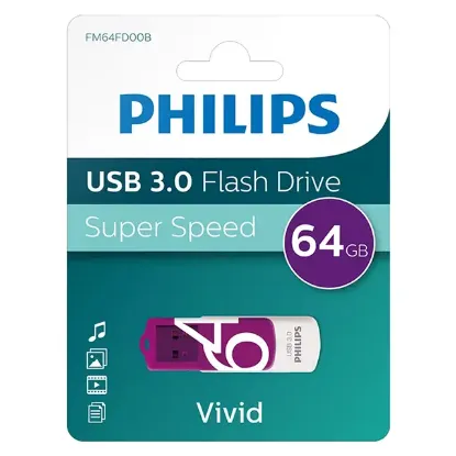 Philips Vivid FM64FD00B/00 64GB USB 3.0 Flash Bellek resmi