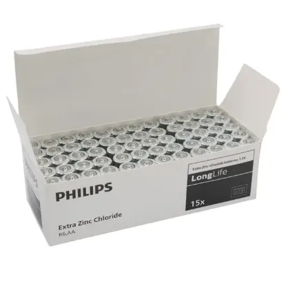 Philips Extra Zinc-Carbon Kalın Saat Kalem Pili AA (60'lı Paket) resmi