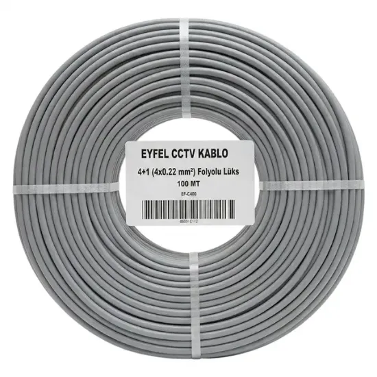 Eyfel EF-C400 2x0.22mm Folyolu 100 Metre CCTV Kamera Kablosu resmi