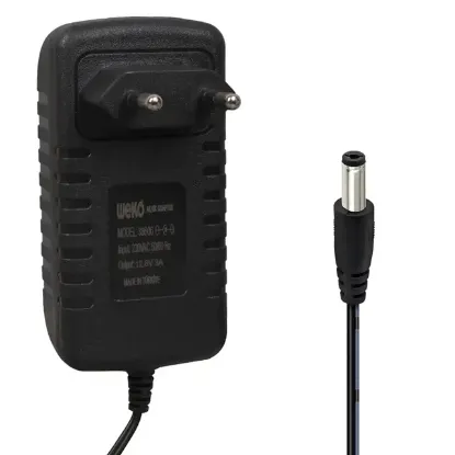 Weko WK-38606 Yerli Üretim 12.6 Volt - 3 Amper 5.5*2.5 Mm Uçlu Ledli Priz Tipi Şarj Adaptörü  resmi