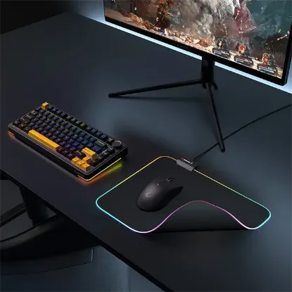 Rampage MP-21 Pulsar M Rgb Ledli 252X328X3 Mm Siyah Oyuncu Mouse Pad resmi