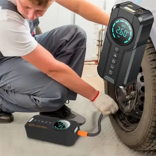 Buwei BW-29879 Powerbank Araç Akü Şarj Lastik Hava Kompresörü Şişirici Taşınabilir Dijital Kablosuz El Feneri resmi