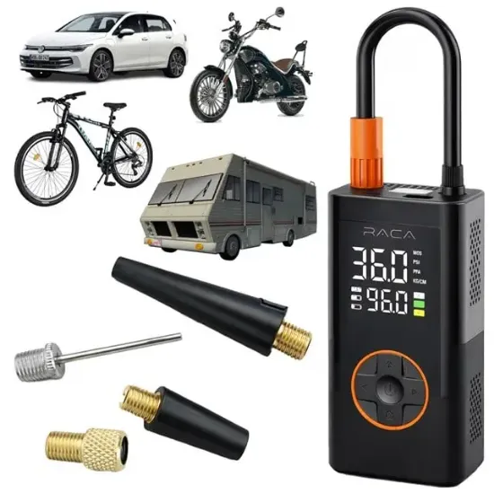 Raca Dijital Ekranlı Araç, Lastik, Top, Bisiklet Şişirme Taşınabilir Hava Kompresörü resmi