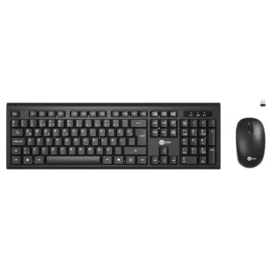 Lenovo Lecoo KW200-BK Siyah Kablosuz Ofis Klavye Mouse Seti (Numpadli) resmi