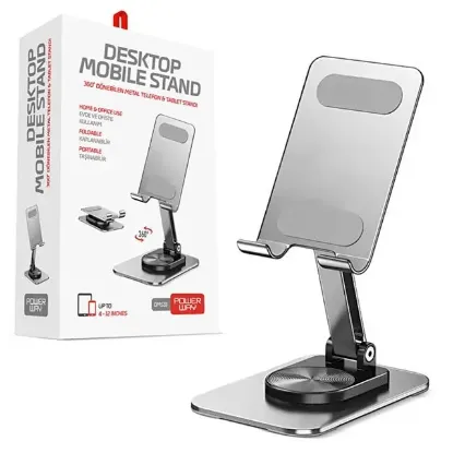 Powerway DMS33 Full Metal Gövde 360 Derece Dönebilen Profesyonel Masaüstü Telefon Standı resmi