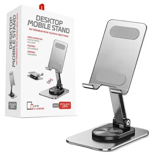 Powerway DMS33 Full Metal Gövde 360 Derece Dönebilen Profesyonel Masaüstü Telefon Standı resmi