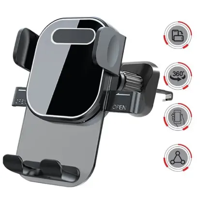 Powerway TT49 Araç İçi Petek Klima İçin Kıskaçlı Destekli Telefon Tutucu resmi