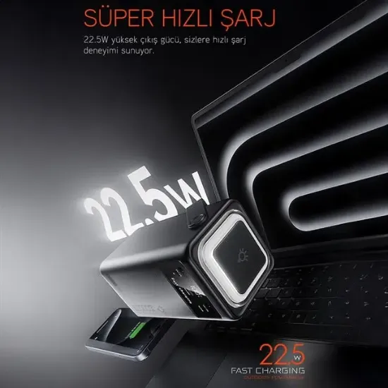Powerway PD80 80.000mAh 22.5W PD & QC 3.0 Hızlı Şarj Destekli Dijital Göstergeli Powerbank resmi