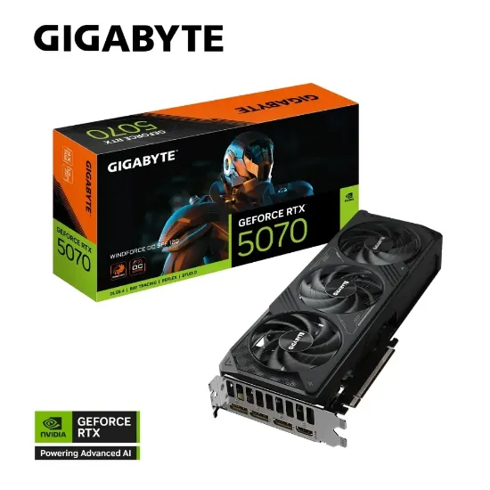 GIGABYTE RTX5070 WINDFORCE OC SFF GV-N5070WF3OC-12GD 12GB GDDR7 192Bit resmi