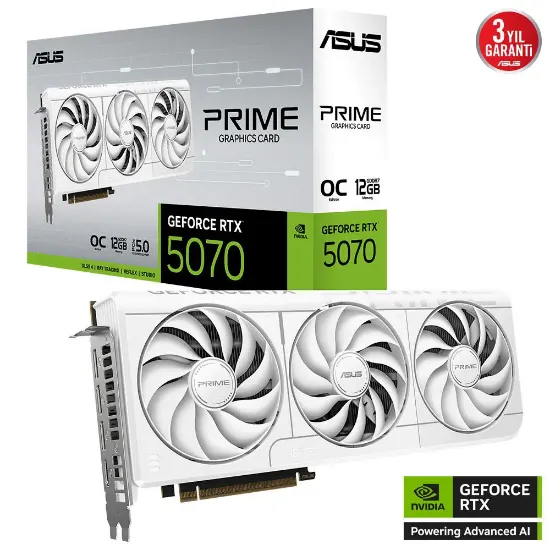 ASUS PRIME-RTX5070-O12G-WHITE 12GB 192BIT VGA resmi