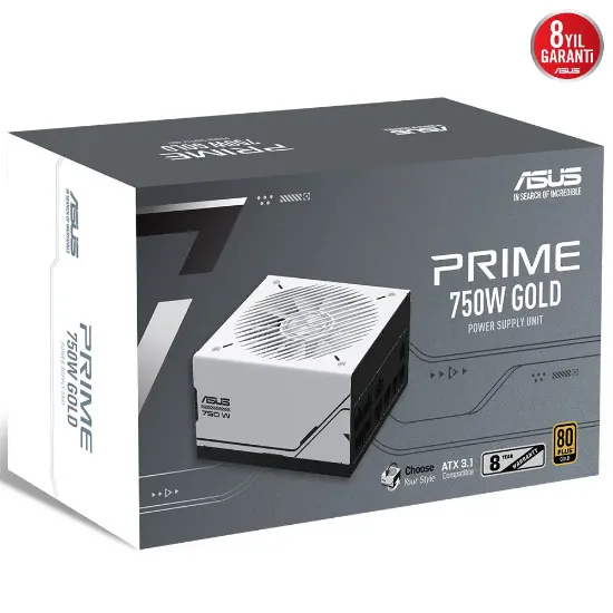 ASUS PRIME AP-750G 80+ GOLD 750W PCIe 5.1 ve ATX 3.1 UYUMLU MODÜLER GÜÇ KAYNAĞI resmi