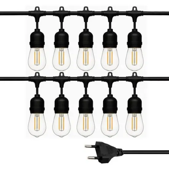 Ledx KB00002 10'lu E27 Duy Sıralı 10 Metre Lamba Kablosu (10 Adet Duy İçerir) resmi