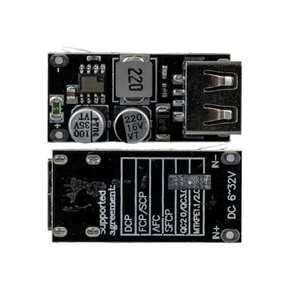 Weko WK-22853 USB-A DC Voltaj Düşürücü Modül Telefon Şarj Devresi Giriş 6-32V Çıkış 5V TO Q.C3.0 Step Down resmi