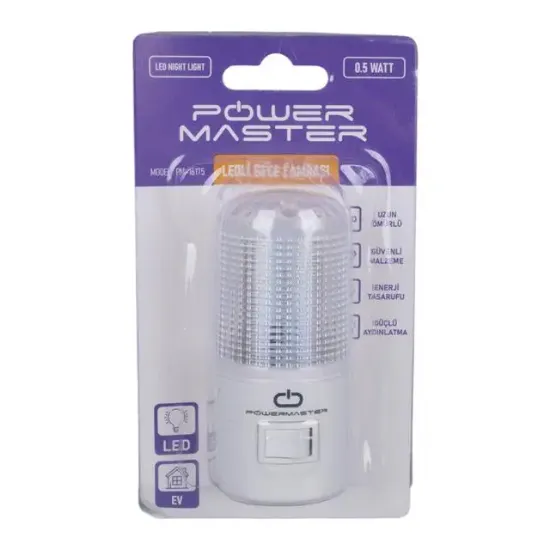 Powermaster QL-102 Ledli Anahtarlı Gece Lambası (0.5 Watt Saatte) resmi