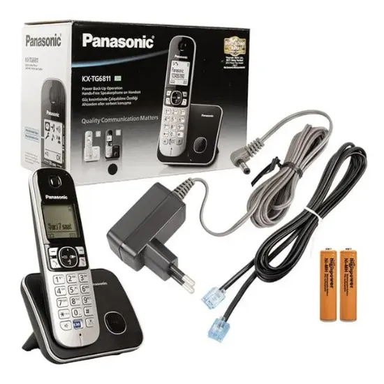 Panasonic KX-TG6811 Dect Telsiz Telefon Siyah resmi