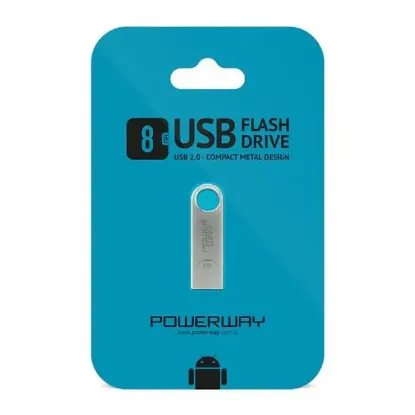 Powerway PW-8GB 8 GB USB 2.0 Mini Metal Flash Bellek resmi