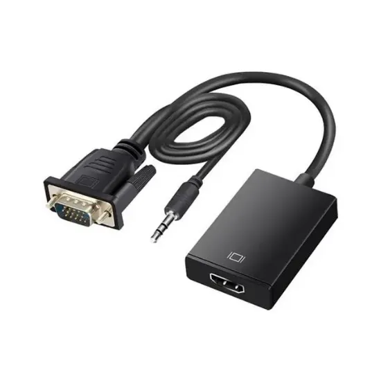 Fully G-537K VGA to HDMI Çevirici Adaptör 3.5 Mm Ses Girişli resmi
