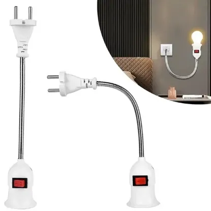 LedX DY-112 Prizden E27 Duya Dönüştürücü 26cm Spiralli Anahtarlı Duy resmi